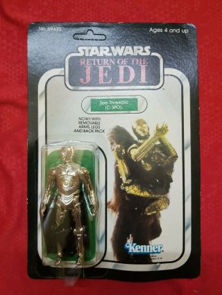 Vintage Star Wars C3po With Removable Limbs Rotj Card Moc Unpunched