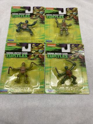 Set Of 4 Nickelodeon Teenage Mutant Ninja Turtles Mini Playmates Figures