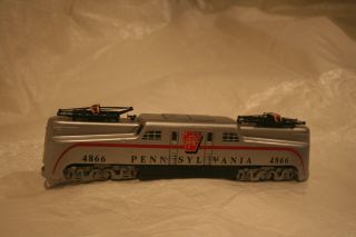Tyco Ho Scale Model Pennsylvania 4866 Gg - 1 Silver With Red Stripes No Box