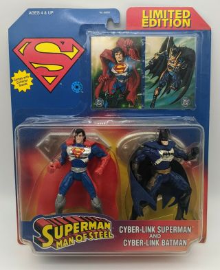 Cyber - Link 2 - Pack Batman Superman Man Of Steel Figures Kenner 1995 Nip