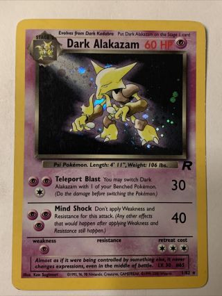 Pokemon Wotc Dark Alakazam 1/82 Team Rocket Set Holo Lp