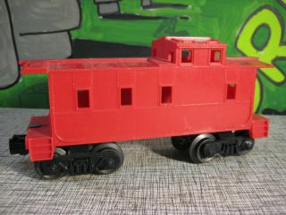 Lionel Postwar 6167 Unlettered Red Caboose With Late Aar Trucks - 1963 - 64