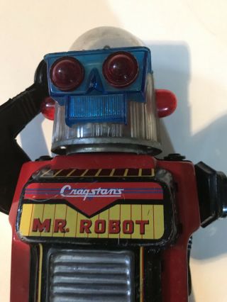 Cragstan Mr Robot 1962 Yonezawa Japan Rare Tin Battery Operated