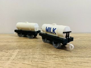 White Milk Tanker X 2 Thomas & Friends Motorised Tomy Trackmaster Trains