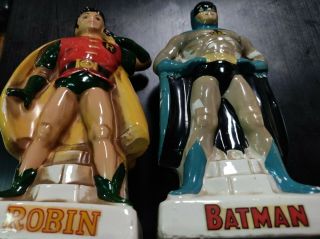 Vintage Batman And Robin Ceramic Statues Set Of 2 Banks 1966 Lego Japan Rare