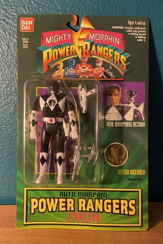 1994 Zack Black Mighty Morphin Power Rangers Action Figure Bandai 2310 2313