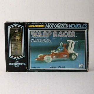 1976 Micronauts Warp Racer Vehicle & Yellow Time Traveler Action Figure By Mego