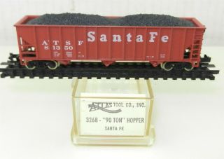 Atlas N Scale 3268 90 Ton Hopper W/load Santa Fe Sf 81350 Ec S08