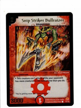 Duel Masters Snip Striker Bullraizer Foil X1 Lp T1 Y2 Promo