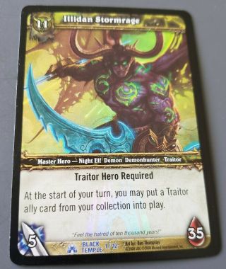 Illidan Stormrage Card - World Of Warcraft Wow Tcg - Trading Card Game
