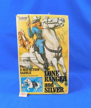 Vintage 1977 The Lone Ranger And Silver Figure And Stallion Gabriel Toys