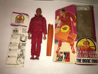 1977 Six Million Dollar Man Bionic Grip Kenner Steve Austin Doll Figure Box