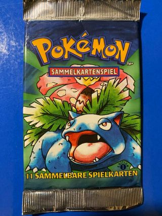 EMPTY Pokemon TCG 1999 German 1st Edition Base Set Booster Pack Venusaur Artwork 2