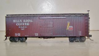 HO OLDER WOOD KIT BUILT BOXCAR HILLS BROTHERS COFFEE 2
