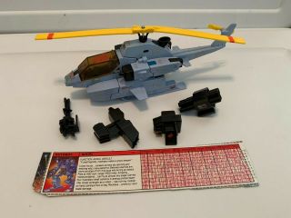 Vintage 1985 Hasbro G1 Transformers Whirl 100 Complete Figure