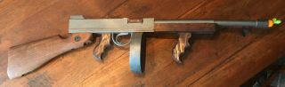 Vintage/antique Wood Thompson Submachine Gun Toy - Handmade With Real Ww2 Stock