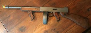Vintage/Antique Wood Thompson Submachine Gun Toy - Handmade with REAL WW2 Stock 2