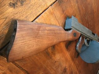Vintage/Antique Wood Thompson Submachine Gun Toy - Handmade with REAL WW2 Stock 3