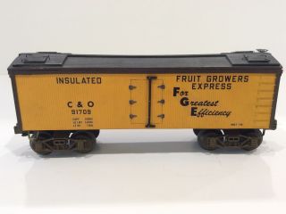Vintage Kit - Built O Gauge C&o Fruit Growers Express Reefer Car.  3 - Rail