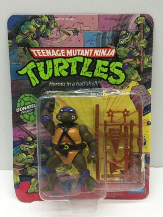 Teenage Mutant Ninja Turtles Tmnt Vintage 1988 Donatello 10 - Back Card & Moc