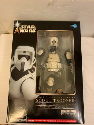 Star Wars Artfx Kotobukiya Scout Trooper Soft Vinyl Model Kit Nib 1/7 Scale