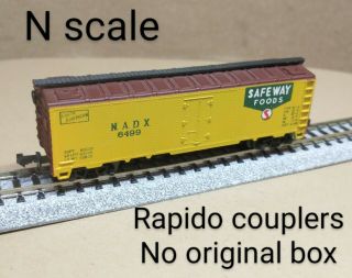 Safeway Foods Nadx Refrigerator Reefer Car N Scale Atlas Yellow Grocery Ice Rr