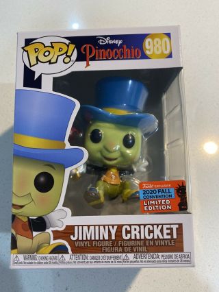 Funko Pop Vinyl Disney Jiminy Cricket 980 2020 Fall Convention Limited Edition