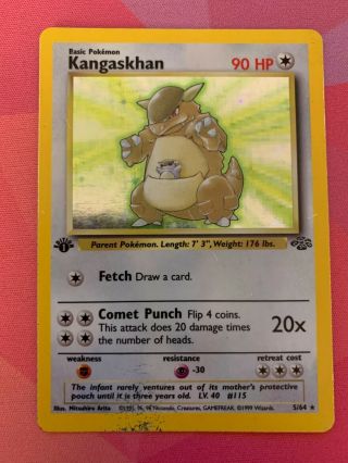 Pokemon 1st Edition Kangaskhan 5/64 Holo Jungle - Ex