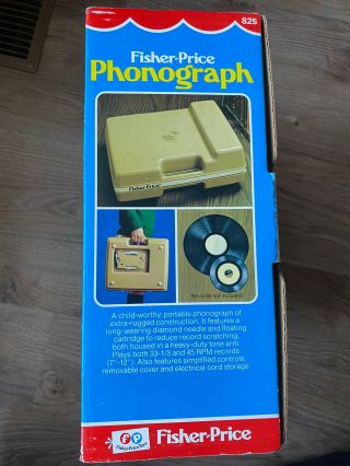 Vintage 1979 Fisher Price 825 Phonograph Record Player Child Box Record Player 2
