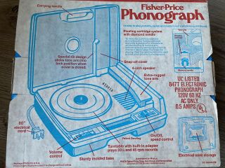 Vintage 1979 Fisher Price 825 Phonograph Record Player Child Box Record Player 3