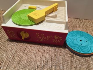 Fisher Price Music Box Toy Record Player 1970s Vintage Discs