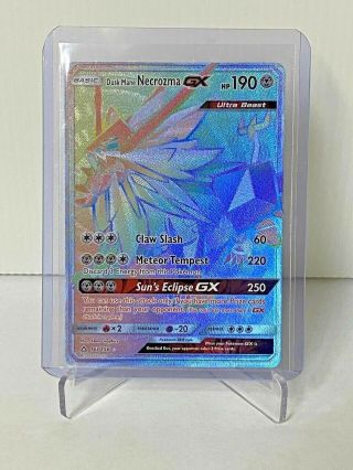 Pokemon Dawn Wings Necrozma Gx Rainbow Secret Rare 161/156 Ultra Prism Nm