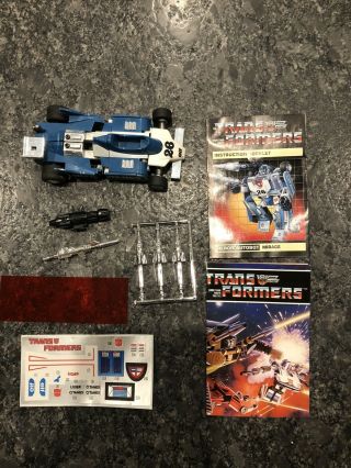 Vintage Transformers G1 Mirage With Instruction Booklet And Weapons
