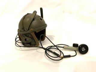 1:6 Did Wwii Us 2nd Armored Division,  Tanker Helmet & Mic,  Hell On Wheels
