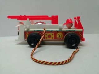 Vintage Fisher Price Fire Truck With Box