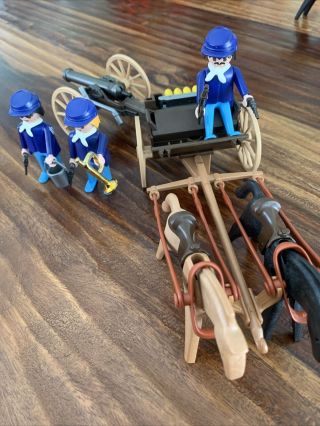 Playmobil Vintage 3729 Civil War Soldiers Cannon Artillery Wagon Incomplete