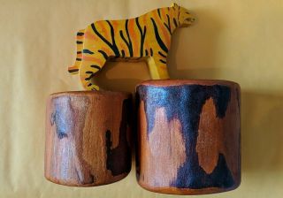 Kinderkram Ostheimer Circus Tiger Zirkus Tiger With Stands Wooden Toy