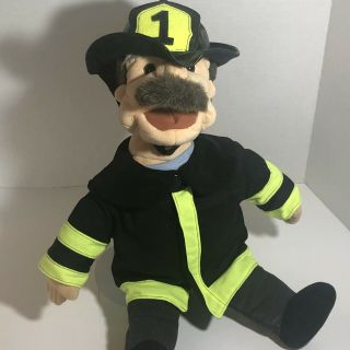 Vtg Folkmanis Folktails Large Fireman Old Man Plush Toy Puppet 20 " 177
