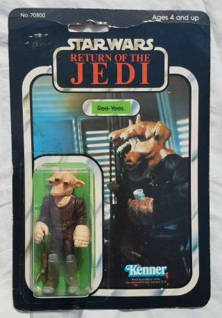 Star Wars Vintage Ree Yees Figure Rotj 65 Back B Carded Moc Made In Mexico 1983
