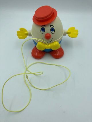 Vintage Fisher Price Humpty Dumpty Pull Toy 736 C.  1971 Rare W String