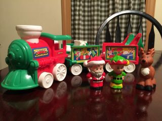Fisher Price Little People Christmas Train Musical,  Santa Reindeer Elf 3