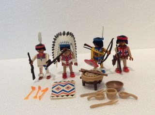 Playmobil Vintage Western Indian Warriors And Accessories