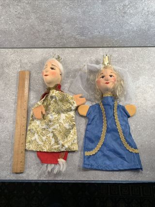 2 Vintage Kersa Queen Princess Hand Puppet Germany