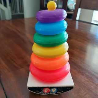 Vintage Fisher Price Rock A Stack Stacking Rings Donuts 627 Complete 1960’s