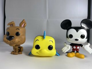 Mickey Mouse,  Flounder,  And Scooby Doo Funko Pops