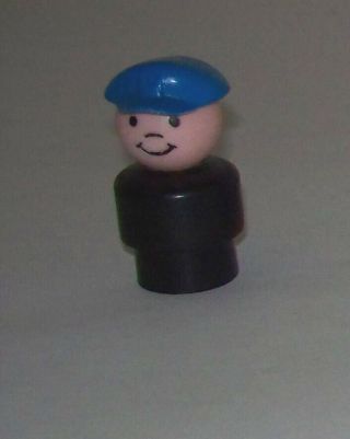 Vintage Whoops Black Body W/ Blue Cap Little People Fisher Price