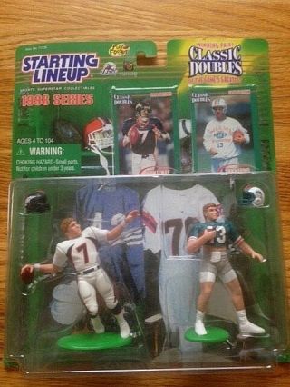 1998 Starting Lineup Classic Doubles John Elway Dan Marino Broncos Dolphins Nib