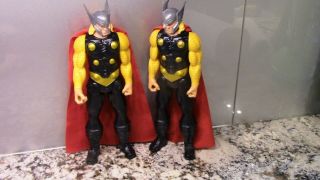 Pair 2013 Marvel Avengers Titan Hero Series Thor 12 Inch Action Figure No Hammer