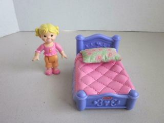 Fisher Price My First Dollhouse Bed With Little Girl