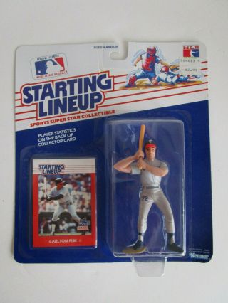 Carlton Fisk 1988 Baseball Starting Lineup Chicago White Sox Jersey Rookie Card